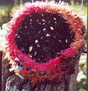 corbeille-nid en tissu crochete