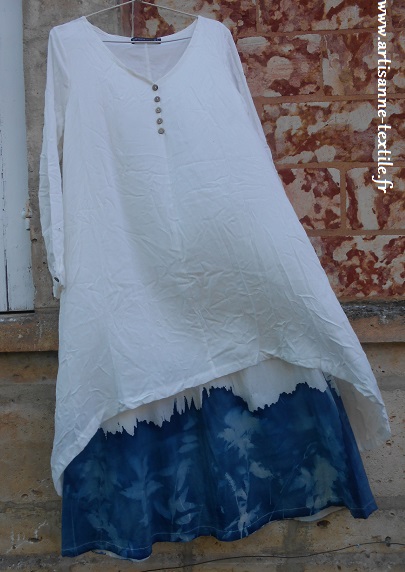 robe cyanotype tissu