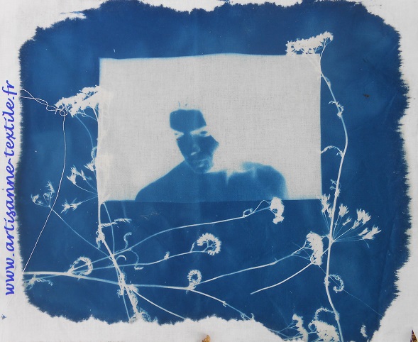 cyanotype d'après photo mise sur transparent