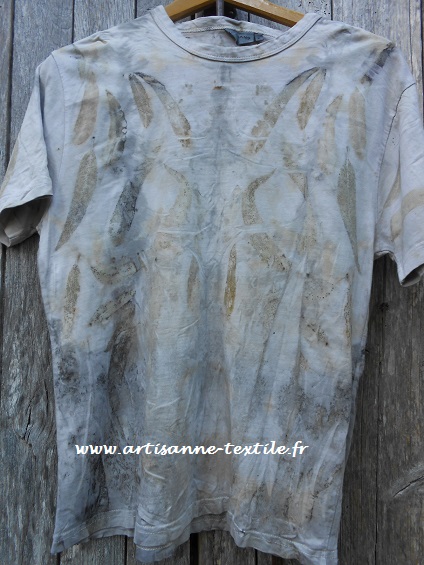 Eco-print et feuilles d'eucalytus