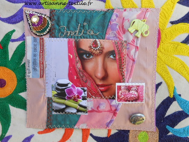 carte textile et mixed -média indienne