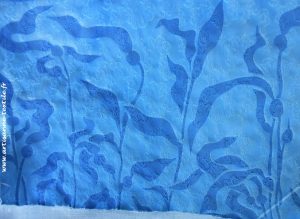 cyanotype sur tissu texturé