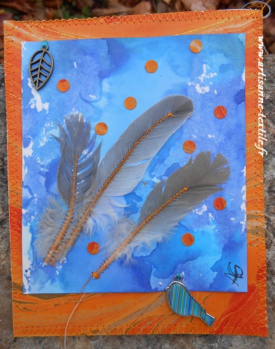 tableau mixed -media: plumes