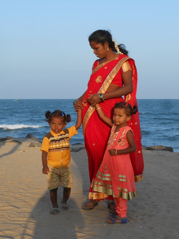 une famille en Inde (Pondichérry)