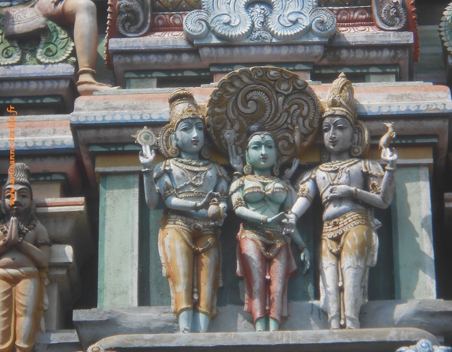 Temple de l'Inde du sud, détail (Pondichéry)