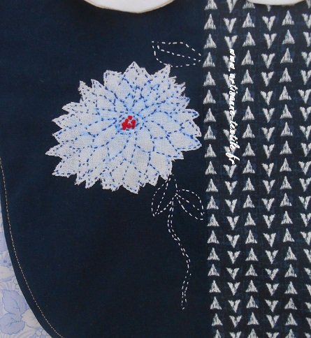 sashiko détail: le chrysanthème