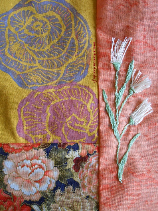 broderie en relief 1: fleurs frangées