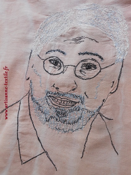 sac d'artiste, portrait au piqué libre