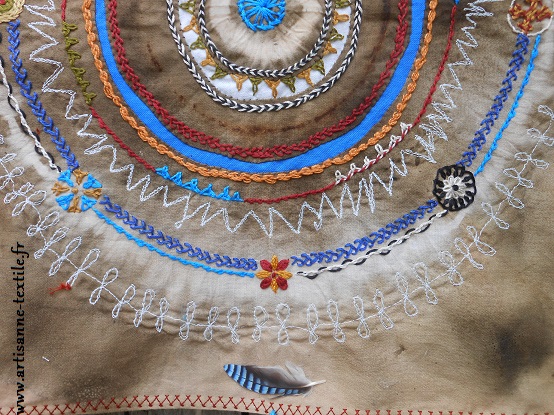 détail du 4° mandala textile de la légèreté