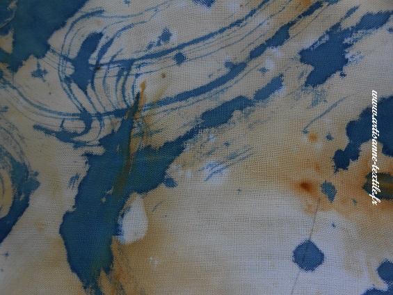 rouille et cyanotype sur tissu 2