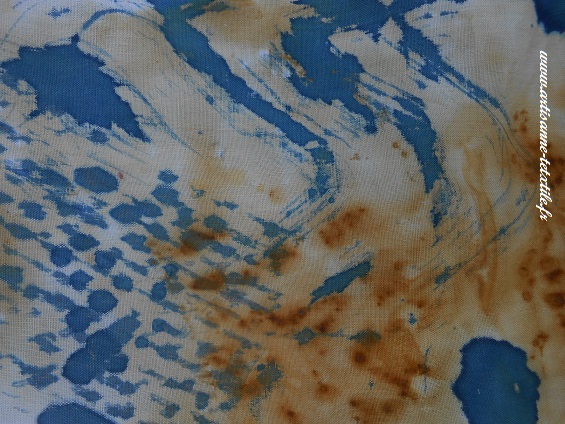 rouille et cyanotype sur tissu 3