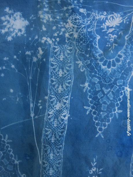 sans association de techniques, cyanotype sur tissu