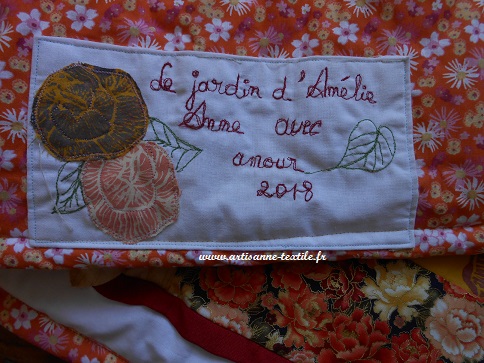 Le jadin d'Amélie: étiquette du quilt